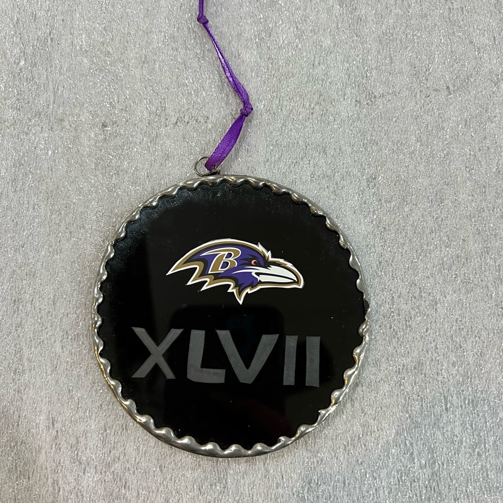 BALTIMORE RAVENS SUPER BOWL 47 XLVII CHAMPS CHAMPIONS CHRISTMAS ORNAMENT